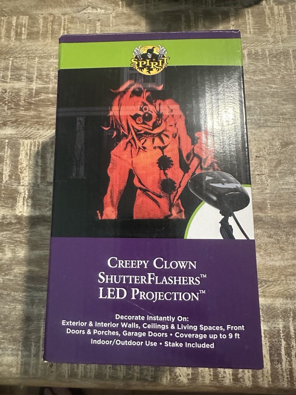 Shutter Flashers™ Creepy Clown Projection Spotlight - LightShow® Halloween LED